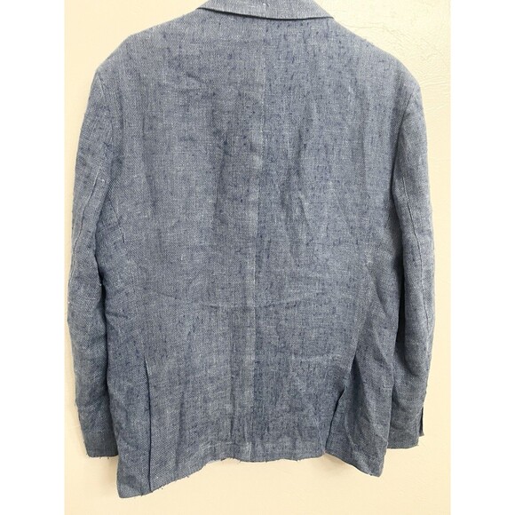 Rodd & Gunn Size XL Sports Fit Blue Hopsack Linen Wool Italy Solbiati Blazer - Picture 5 of 11